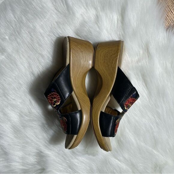 Alegria Women's Embroidered Black Sandals - Picture 7 of 10